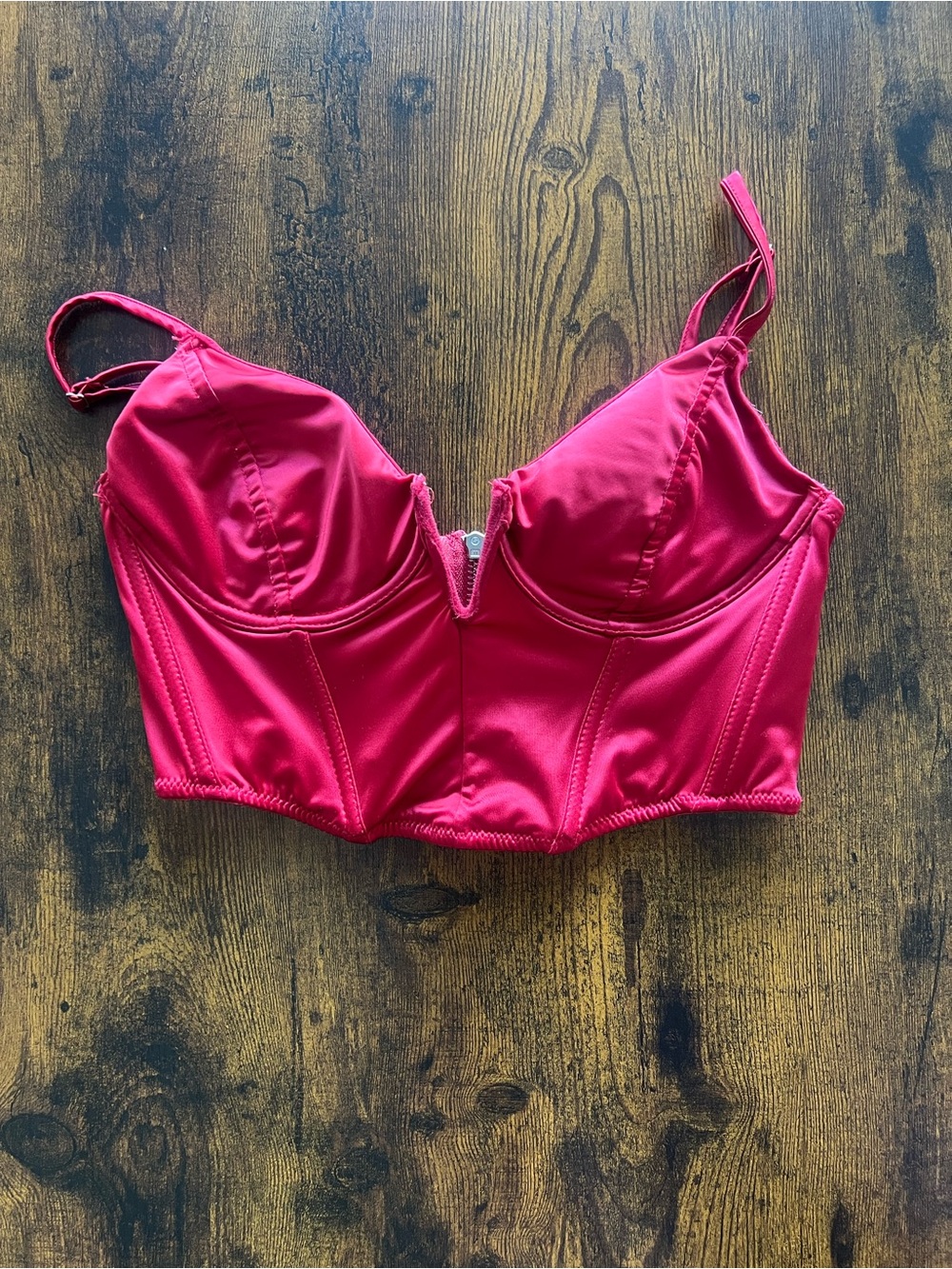 Garage Red Longline Bustier Bralette